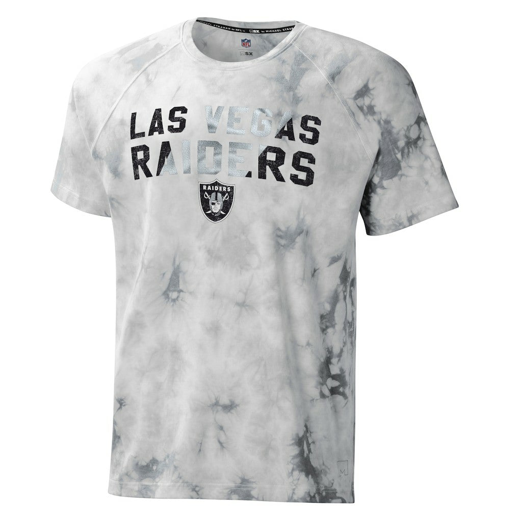 NFL Las Vegas Raiders MSX by Michael Strahan Resolution Tie-Dye Raglan T-Shirt