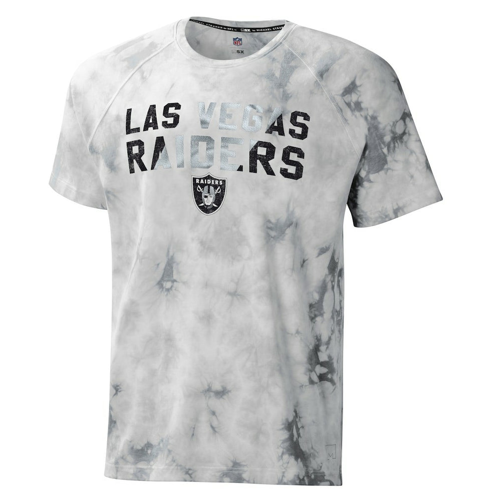 NFL Las Vegas Raiders MSX by Michael Strahan Resolution Tie-Dye Raglan T-Shirt
