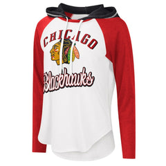 Chicago Blackhawks G-III 4Her by Carl Banks Women's MVP Raglan Lightweight Hooded T-Shirt