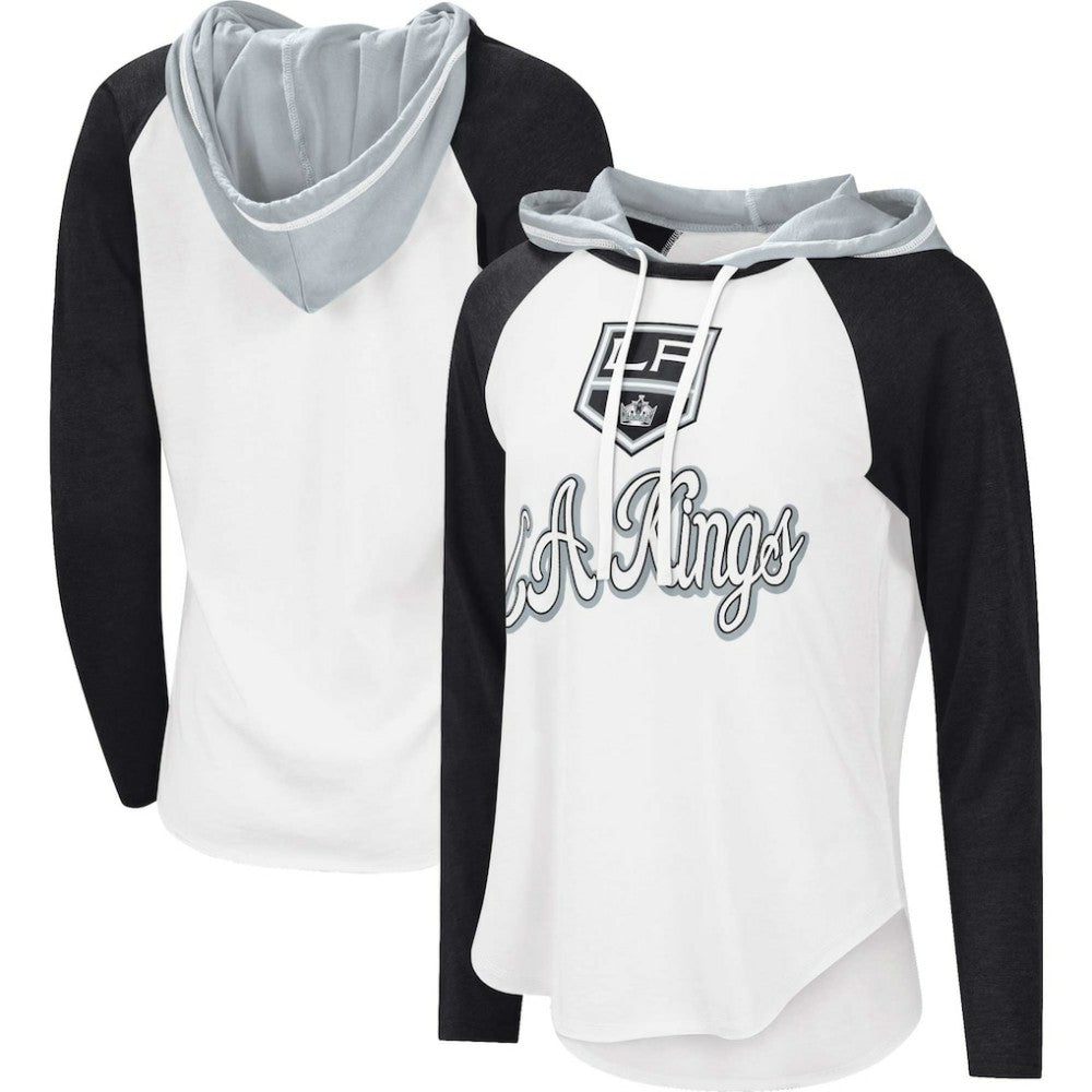 Los Angeles Kings G-III 4Her by Carl Banks Women's MVP Raglan Lightweight Hooded T-Shirt