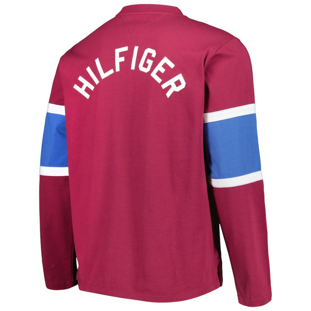Colorado Avalanche Tommy Hilfiger Walter Lace-Up Long Sleeve Top