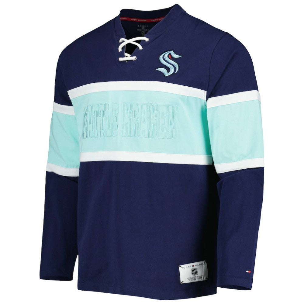 Seattle Kraken Tommy Hilfiger Walter Lace-Up Long Sleeve Top