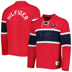 Washington Capitals Tommy Hilfiger Walter Lace-Up Long Sleeve Top