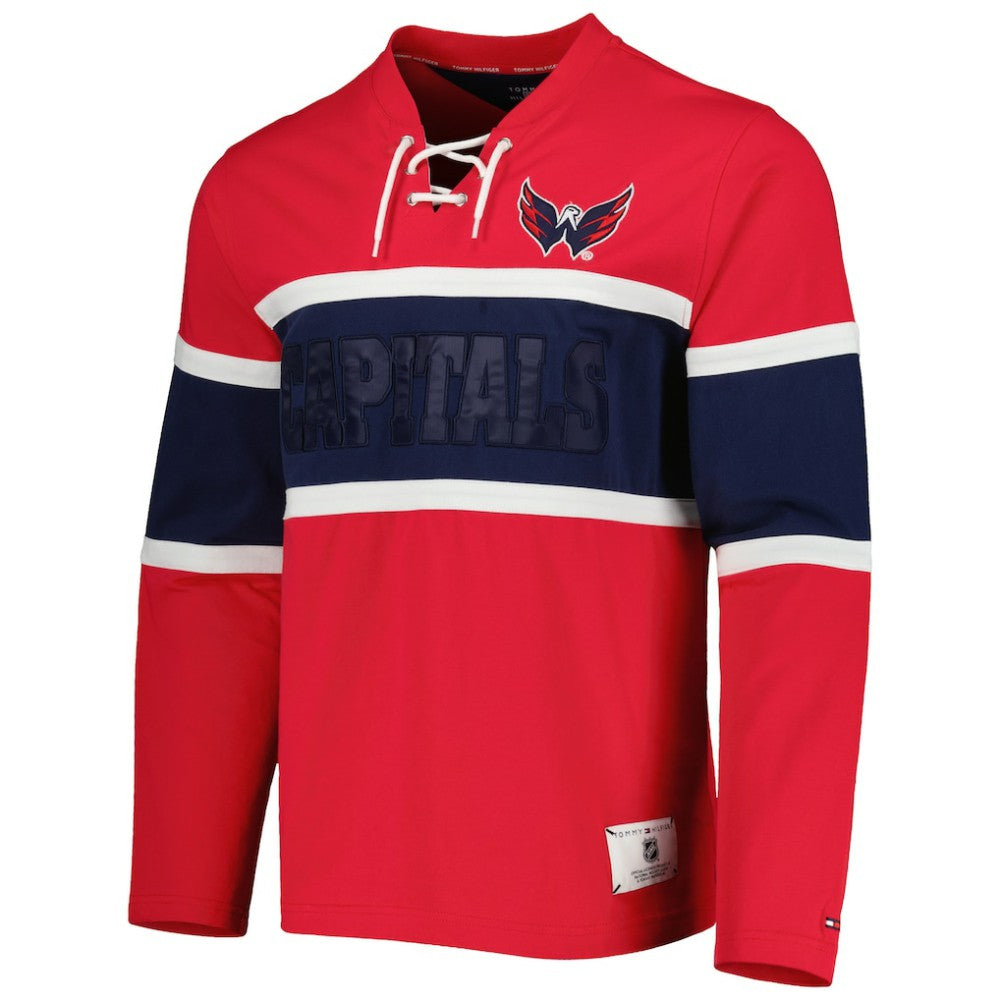 Washington Capitals Tommy Hilfiger Walter Lace-Up Long Sleeve Top