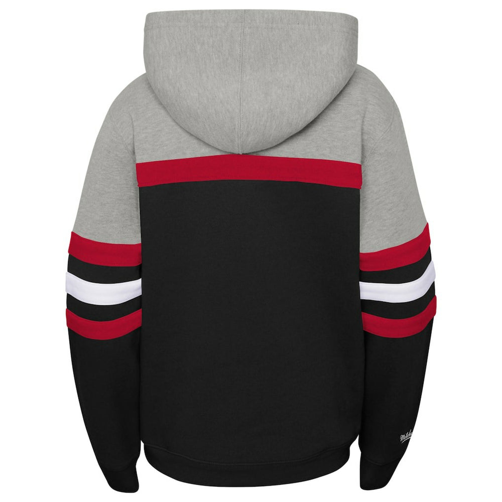 Chicago Bulls Youth Hardwood Classics Head Coach Pullover Hoodie - Black/Heather Gray | Mitchell & Ness sale