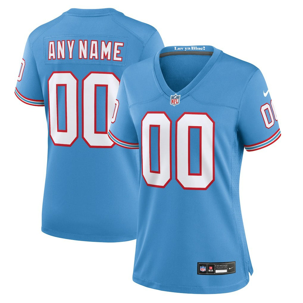 NFL Tennessee Titans Women's Oilers Throwback Custom Game Jersey