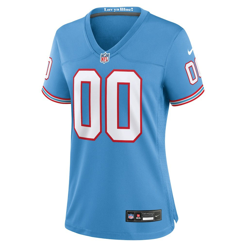 NFL Tennessee Titans Women's Oilers Throwback Custom Game Jersey