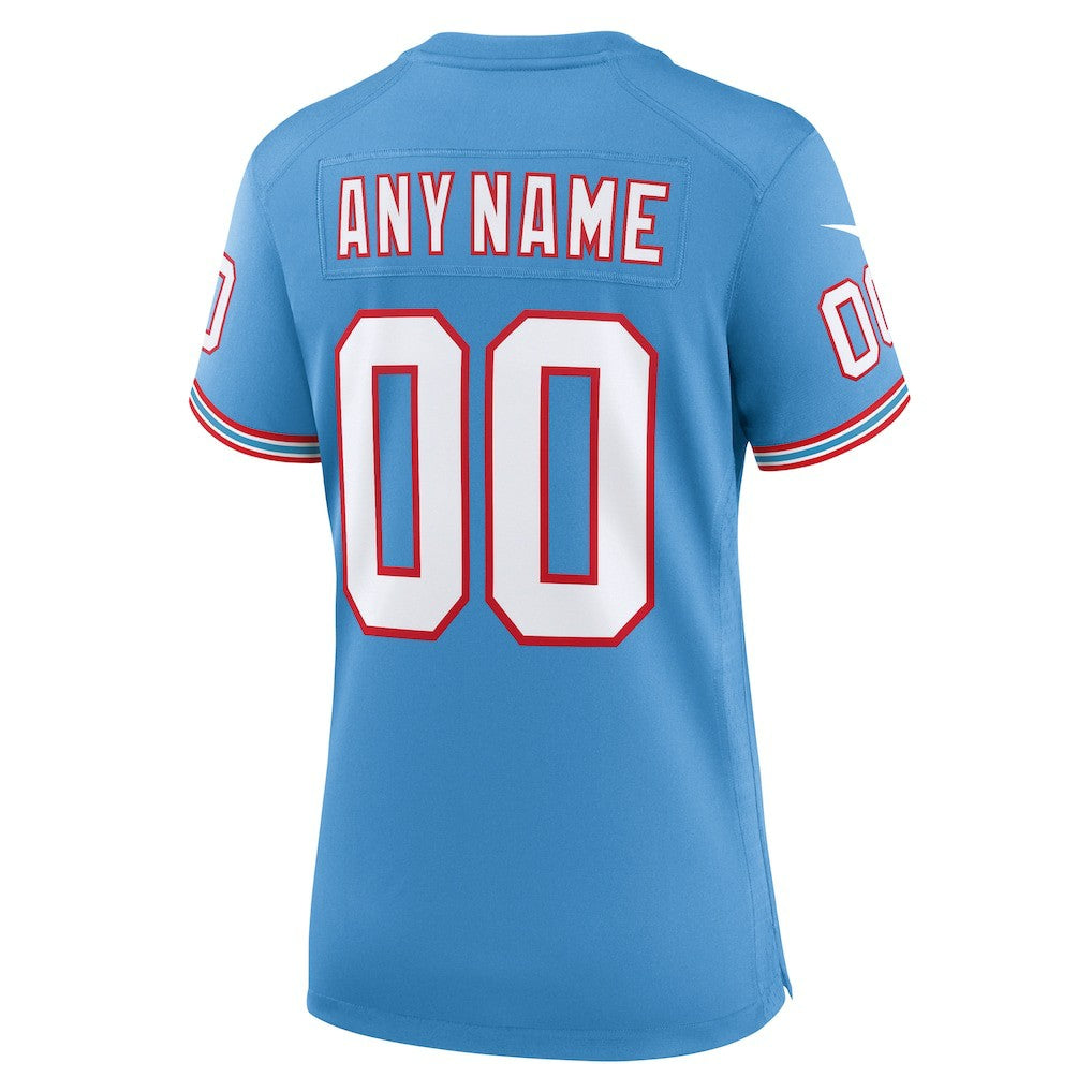 NFL Tennessee Titans Women's Oilers Throwback Custom Game Jersey