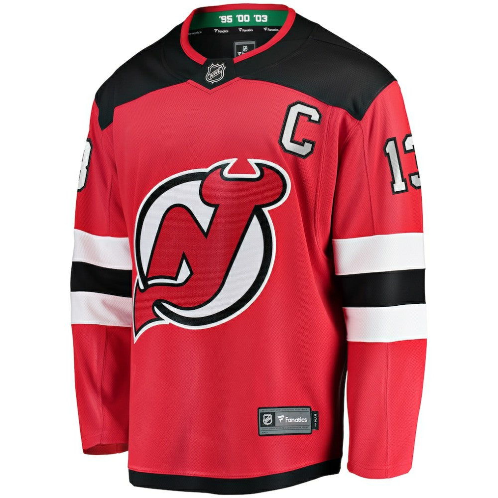 Nico Hischier New Jersey Devils Fanatics Captain Patch Home Breakaway Jersey
