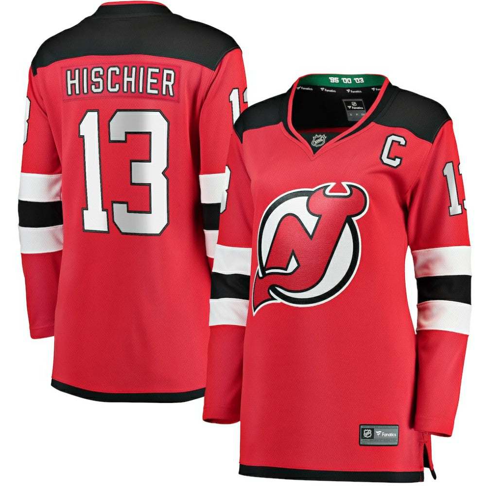 Nico Hischier New Jersey Devils Fanatics Women's Captain Patch Home Breakaway Jersey