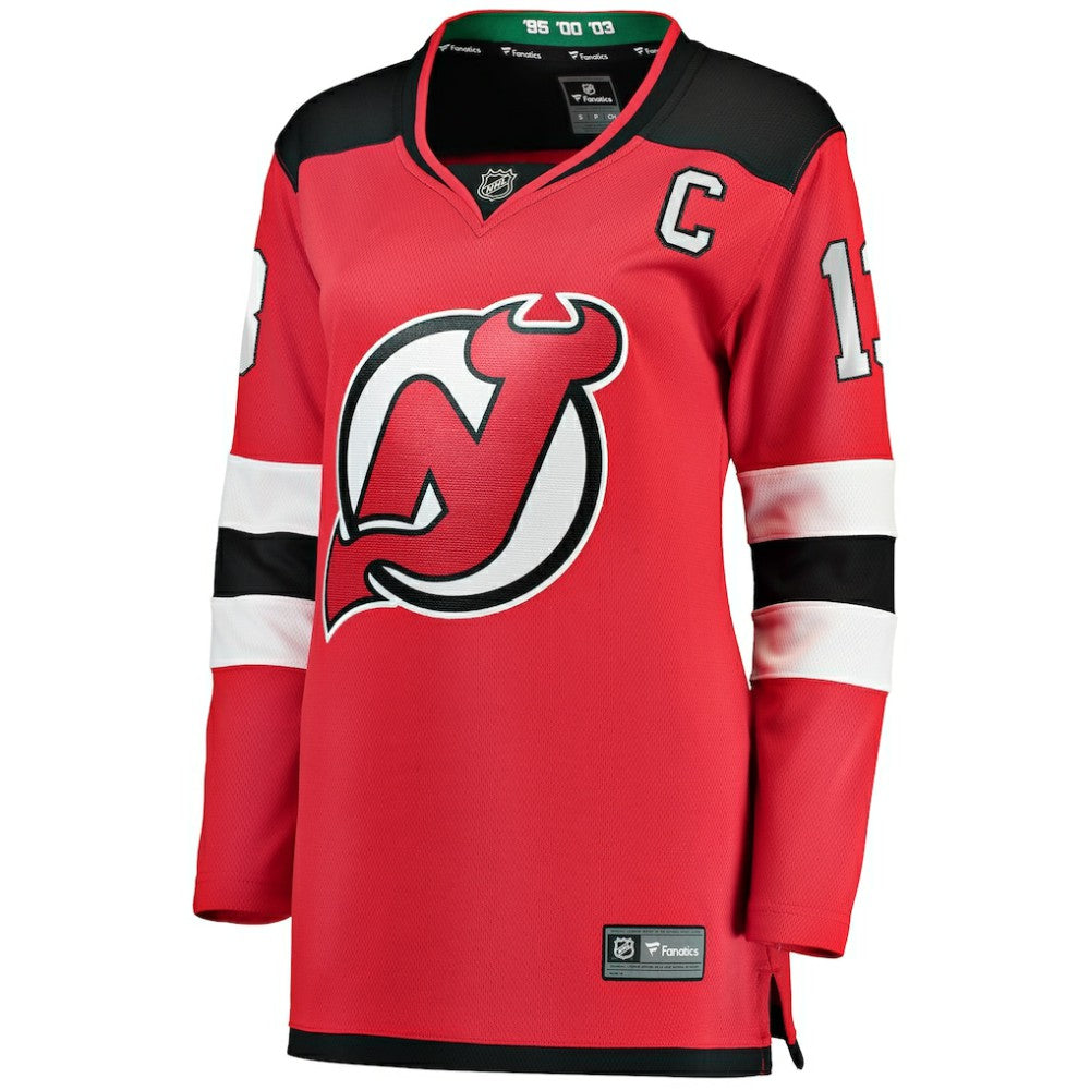 Nico Hischier New Jersey Devils Fanatics Women's Captain Patch Home Breakaway Jersey