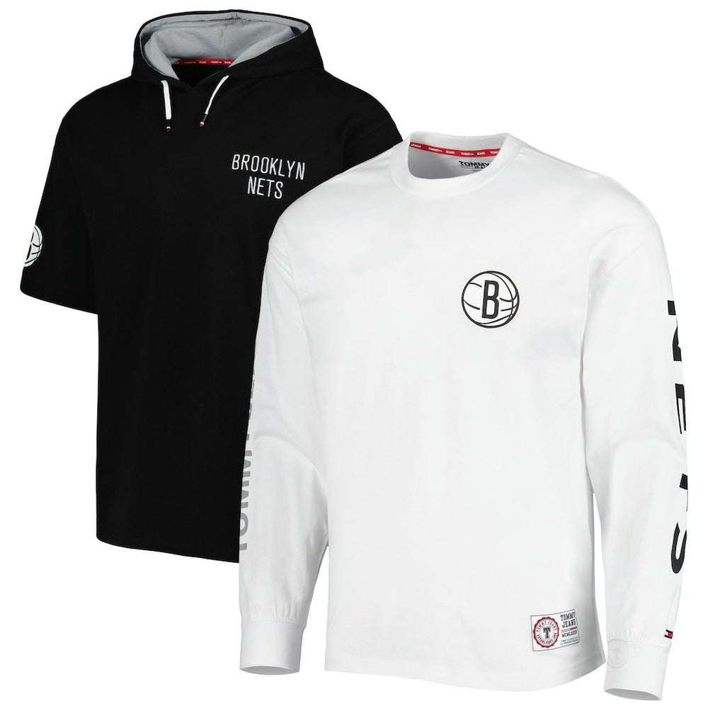 Brooklyn Nets Tommy Jeans Matthew 2-In-1 T-Shirt & Hoodie Combo Set - Black/White cheap