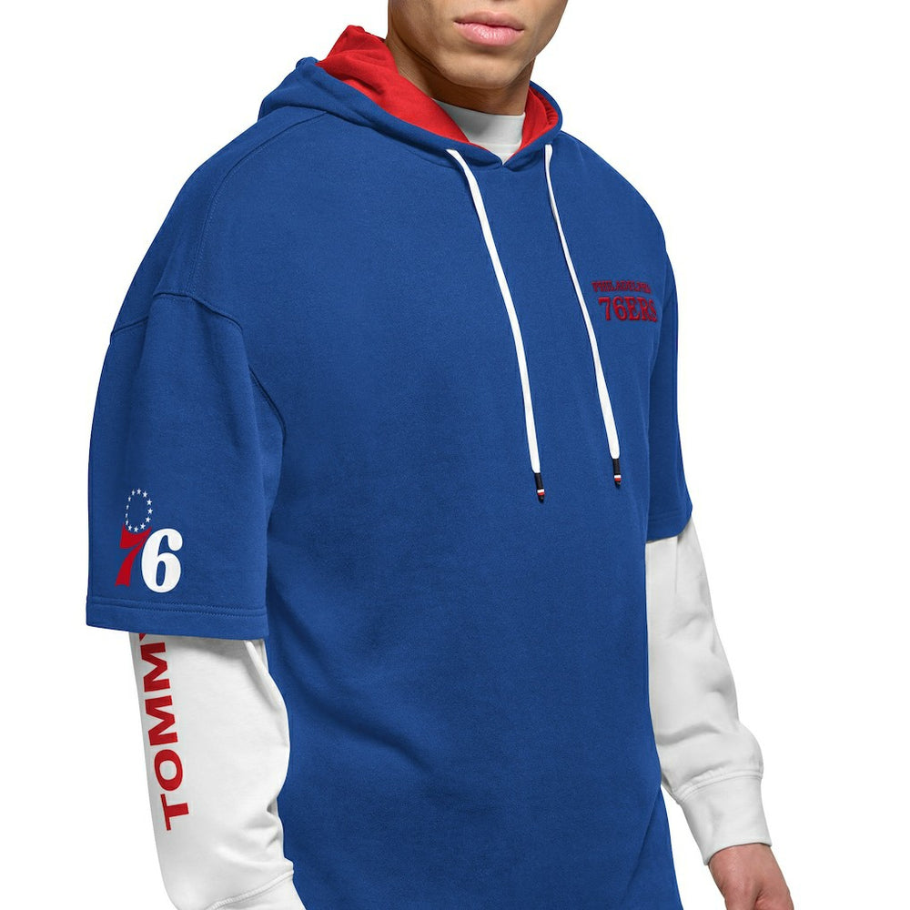 Philadelphia 76ers Tommy Jeans Matthew 2-In-1 T-Shirt & Hoodie Combo Set - Royal/White outlet