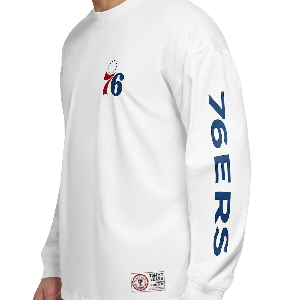 Philadelphia 76ers Tommy Jeans Matthew 2-In-1 T-Shirt & Hoodie Combo Set - Royal/White outlet