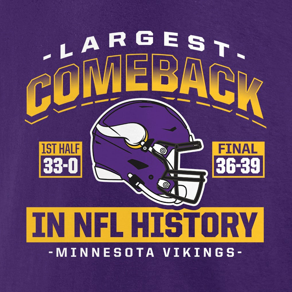NFL Minnesota Vikings Largest Comeback T-Shirt