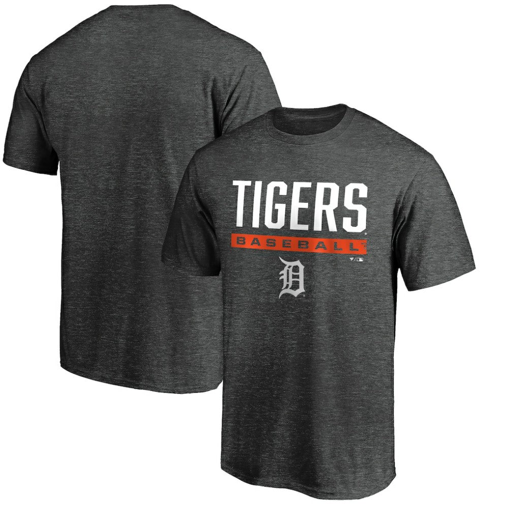 Detroit Tigers Team Win Stripe T-Shirt - Charcoal