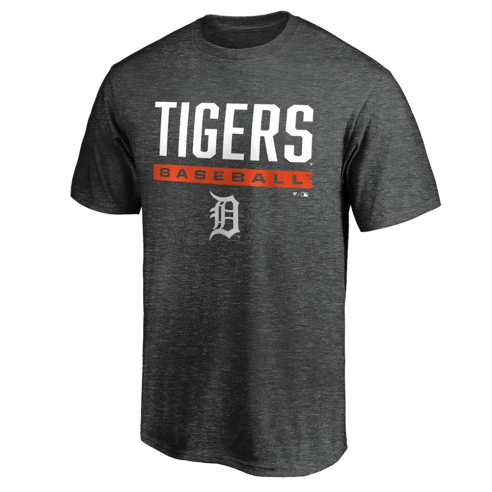 Detroit Tigers Team Win Stripe T-Shirt - Charcoal