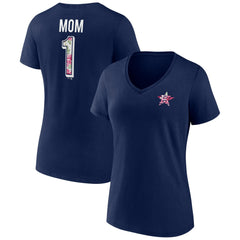 Houston Astros Women's Team Logo Mother's Day V-Neck T-Shirt - Navy