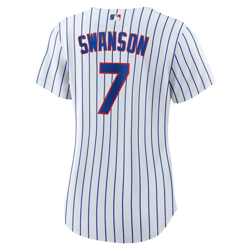Dansby Swanson Chicago Cubs Women's Home Replica Player Jersey - White/Royal | Nike