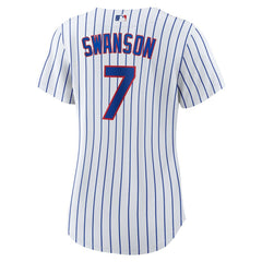 Dansby Swanson Chicago Cubs Women's Home Replica Player Jersey - White/Royal | Nike