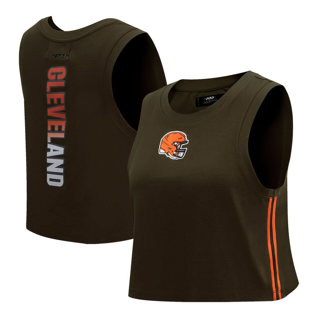NFL Cleveland Browns Pro Standard Women's Ombre Wordmark Classic Cropped Tank Top