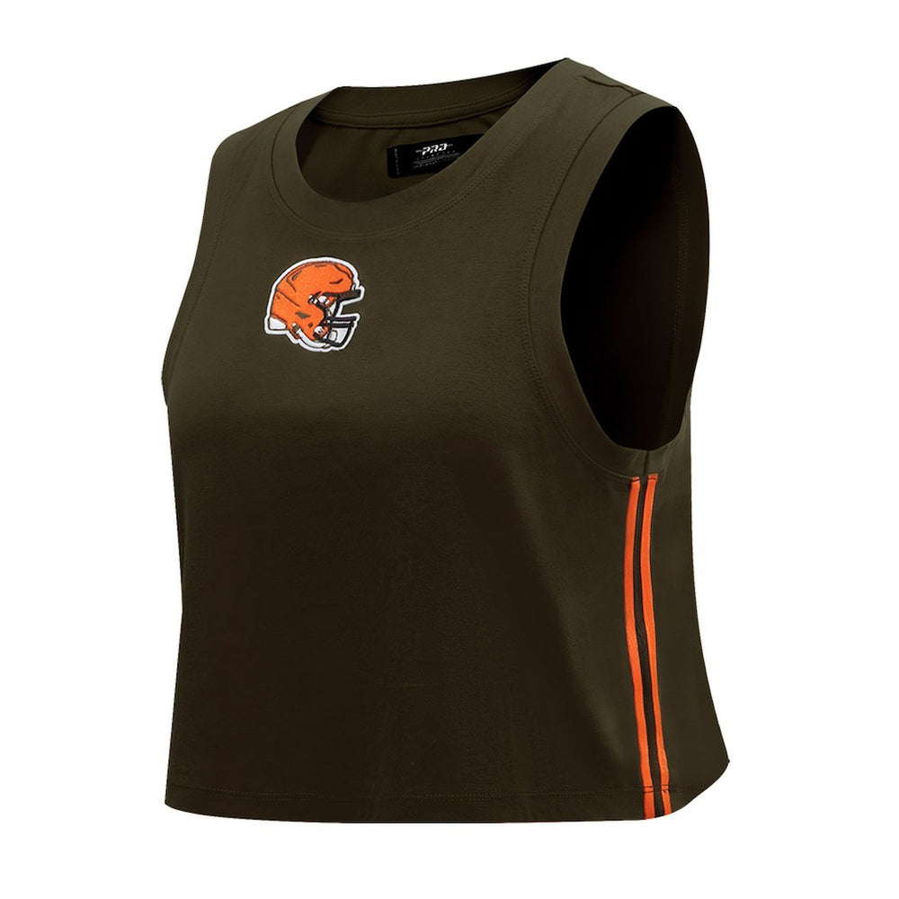 NFL Cleveland Browns Pro Standard Women's Ombre Wordmark Classic Cropped Tank Top