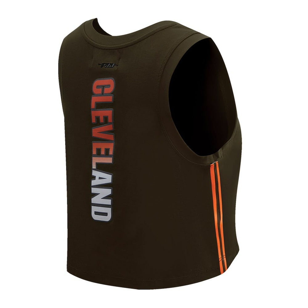 NFL Cleveland Browns Pro Standard Women's Ombre Wordmark Classic Cropped Tank Top