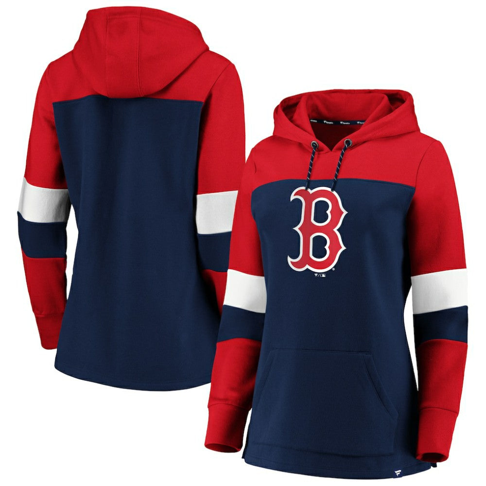 Boston Red Sox Women's Plus Size Colorblock Pullover Hoodie - Navy