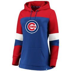 Chicago Cubs Women's Plus Size Colorblock Pullover Hoodie - Royal