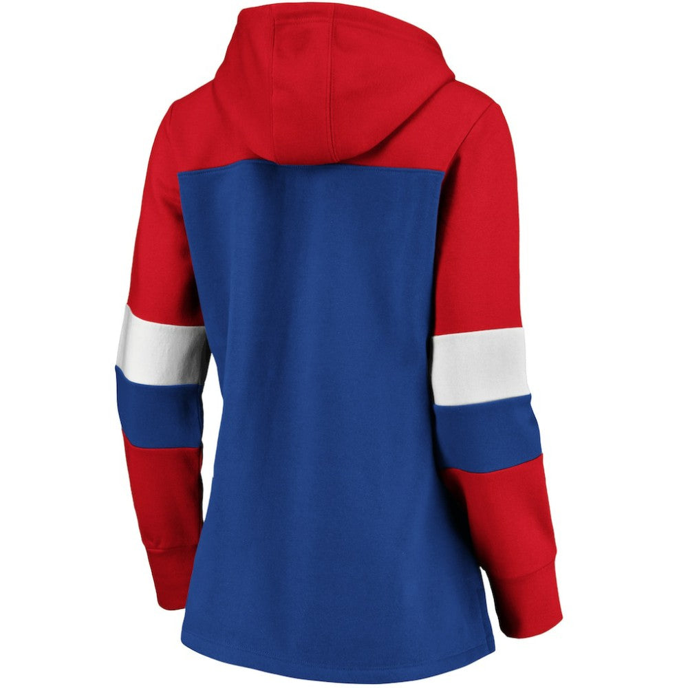 Chicago Cubs Women's Plus Size Colorblock Pullover Hoodie - Royal