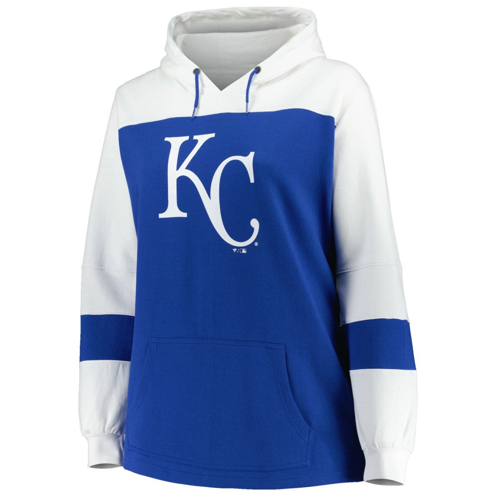 Kansas City Royals Women's Plus Size Colorblock Pullover Hoodie - Royal