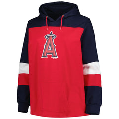 Los Angeles Angels Women's Plus Size Colorblock Pullover Hoodie - Red