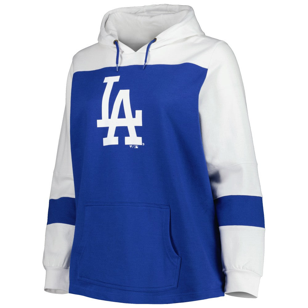 Los Angeles Dodgers Women's Plus Size Colorblock Pullover Hoodie - Royal