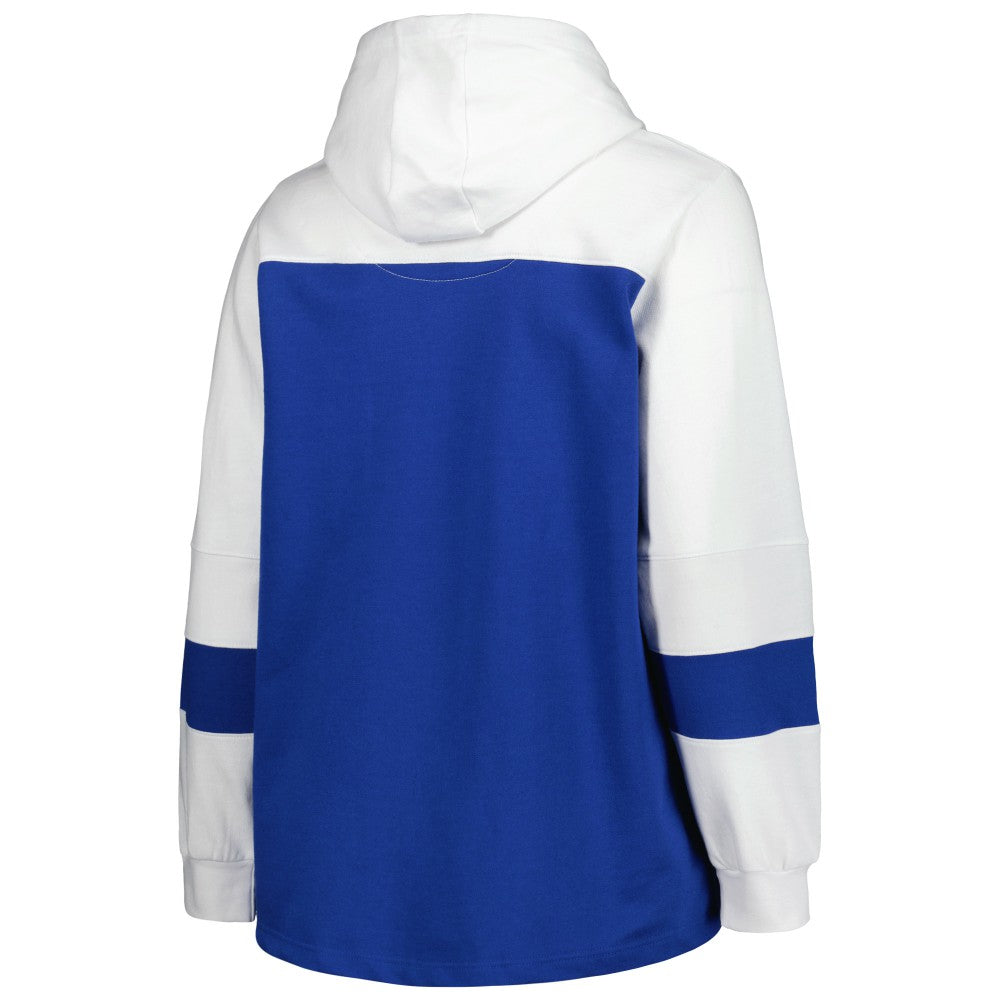 Los Angeles Dodgers Women's Plus Size Colorblock Pullover Hoodie - Royal