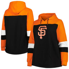 San Francisco Giants Women's Plus Size Colorblock Pullover Hoodie - Black
