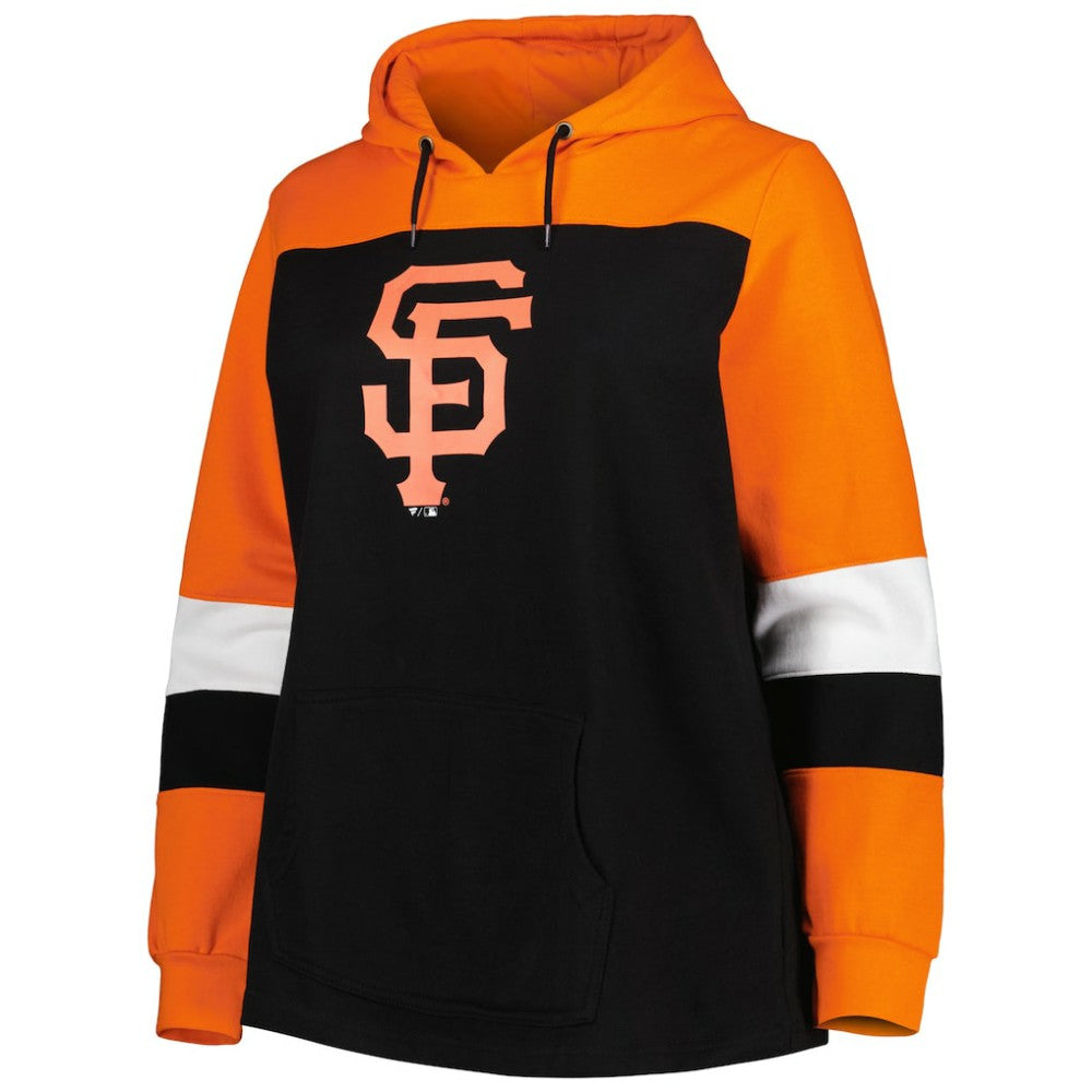 San Francisco Giants Women's Plus Size Colorblock Pullover Hoodie - Black
