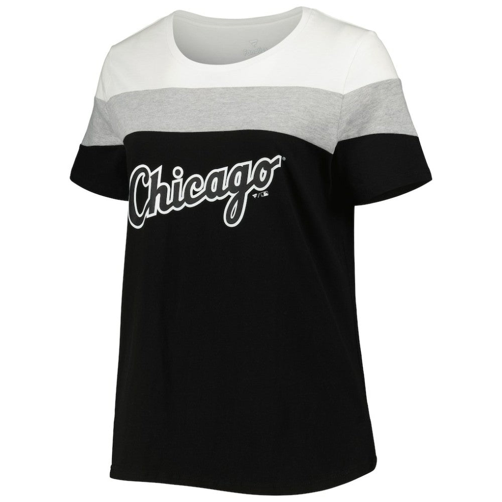Chicago White Sox Women's Plus Size Colorblock T-Shirt - Black/Heather Gray