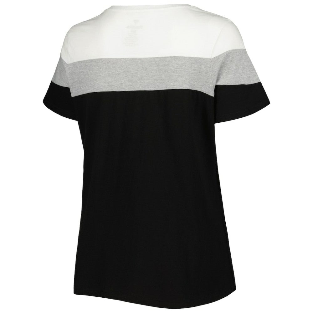 Chicago White Sox Women's Plus Size Colorblock T-Shirt - Black/Heather Gray