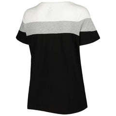 Chicago White Sox Women's Plus Size Colorblock T-Shirt - Black/Heather Gray