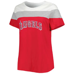 Los Angeles Angels Women's Plus Size Colorblock T-Shirt - White/Red