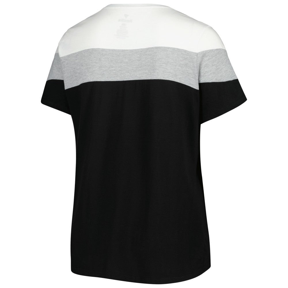 Miami Marlins Women's Plus Size Colorblock T-Shirt - White/Black
