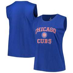 Chicago Cubs Profile Women's Plus Size Tank Top - Royal