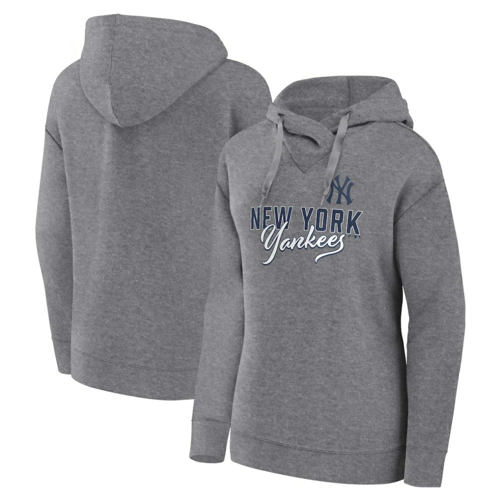 Profile New York Yankees Women's Plus Size Pullover Hoodie - Heather Gray
