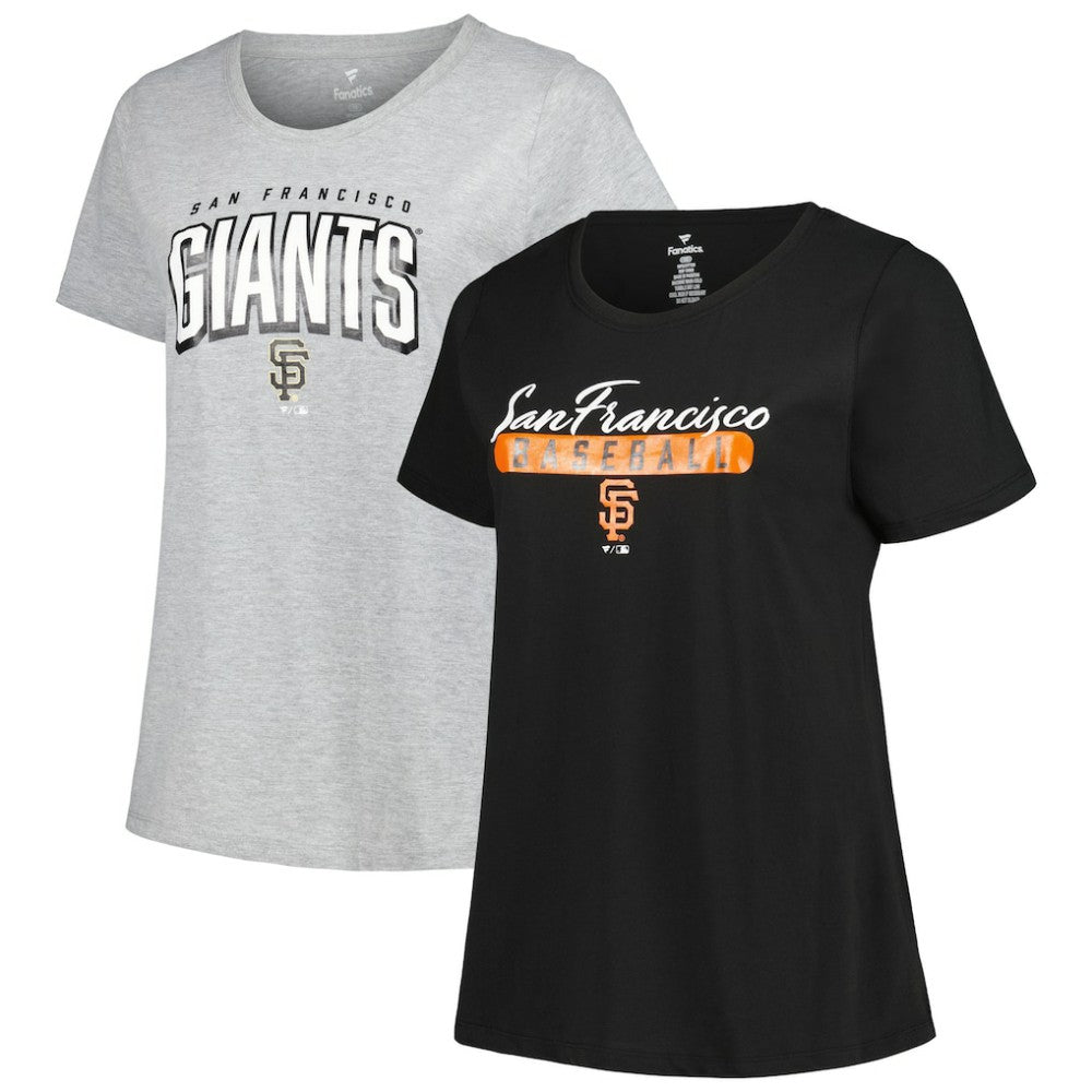 San Francisco Giants Profile Women's Plus Size T-Shirt Combo Pack - Black/Heather Gray