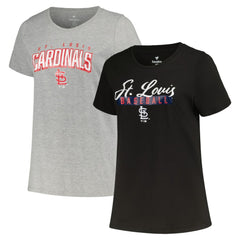 St. Louis Cardinals Profile Women's Plus Size T-Shirt Combo Pack - Black/Heather Gray