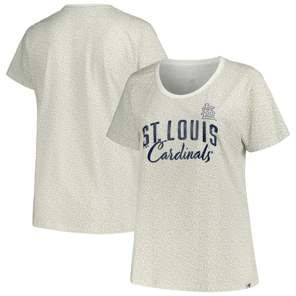St. Louis Cardinals Profile Women's Plus Size Leopard T-Shirt - White