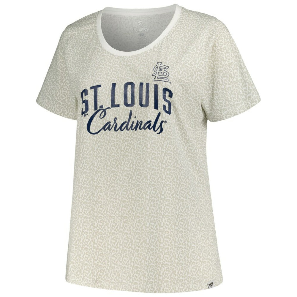 St. Louis Cardinals Profile Women's Plus Size Leopard T-Shirt - White