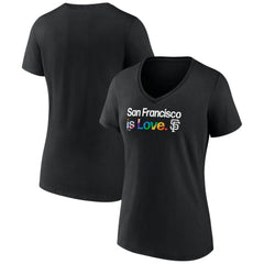 San Francisco Giants Profile Women's Plus Size Pride V-Neck T-Shirt - Black