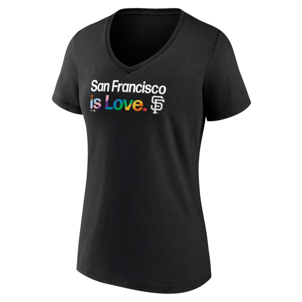 San Francisco Giants Profile Women's Plus Size Pride V-Neck T-Shirt - Black