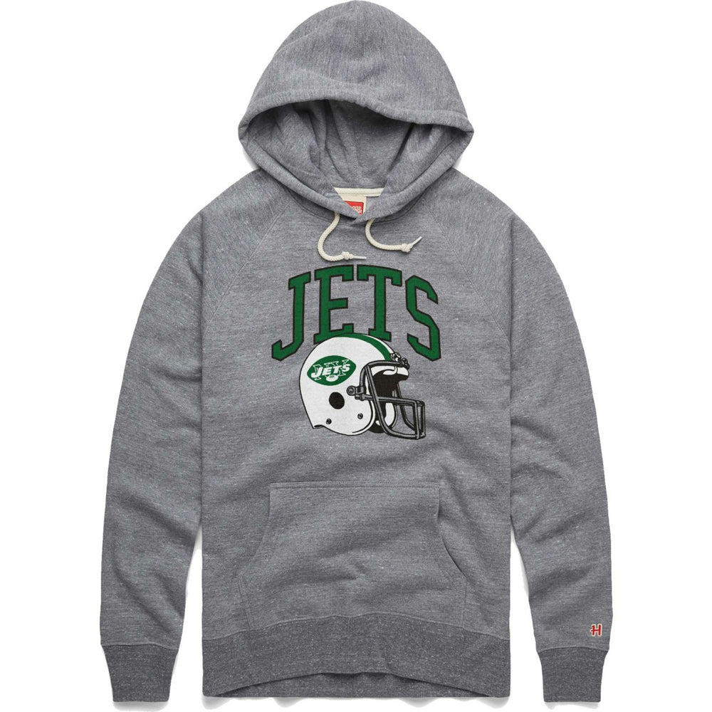 NFL New York Jets Homage Retro Helmet Raglan Pullover Tri-Blend Hoodie